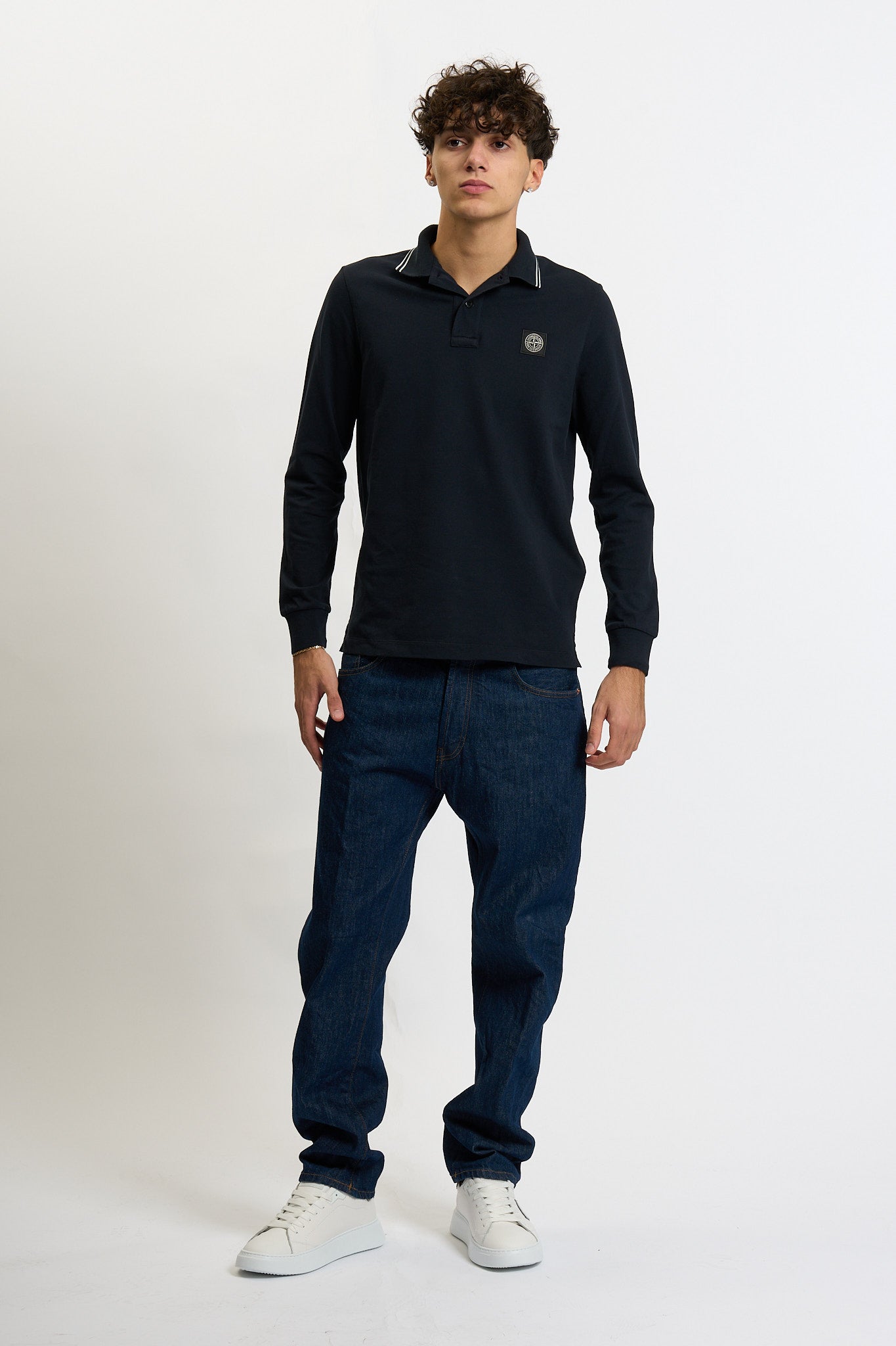 Stone island Polo Blu Uomo-3