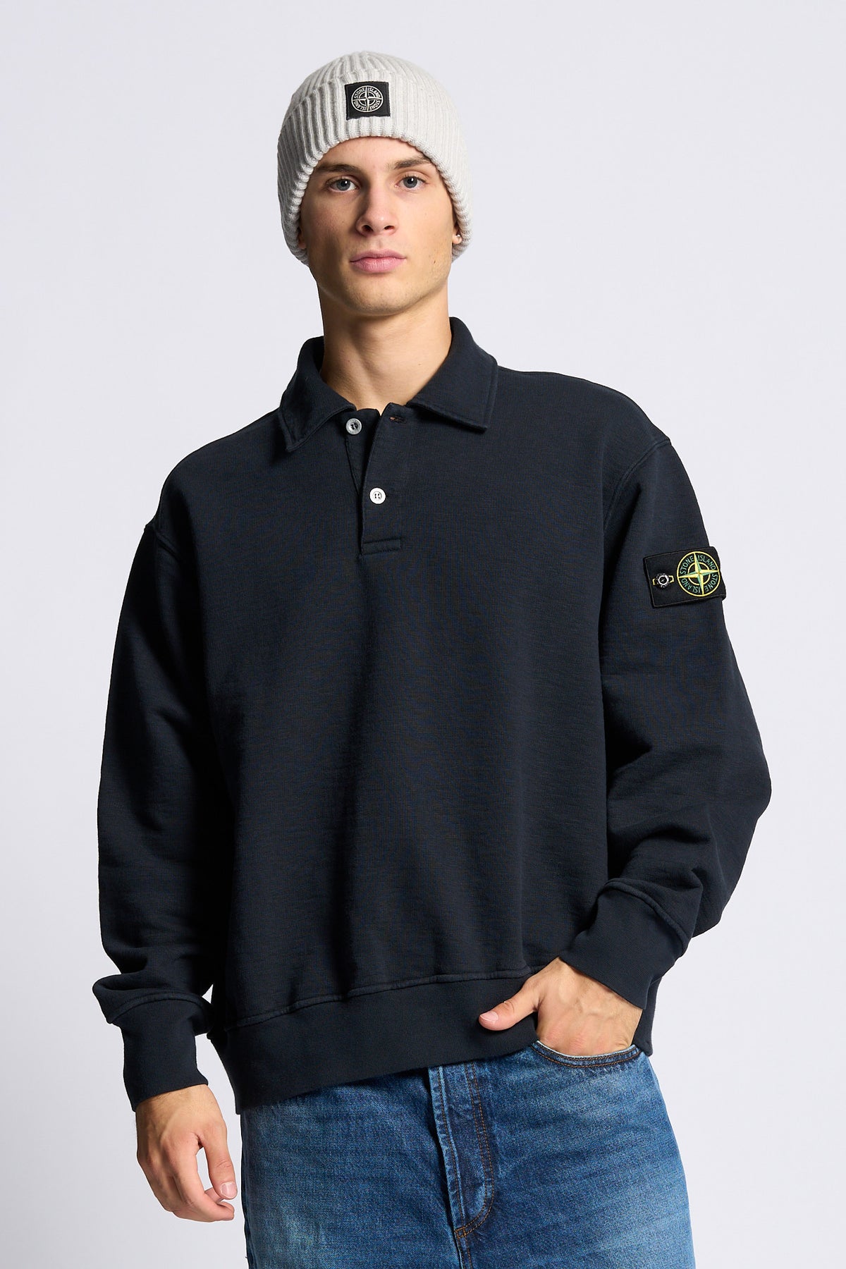 Stone island Polo Felpa Blu Uomo-1