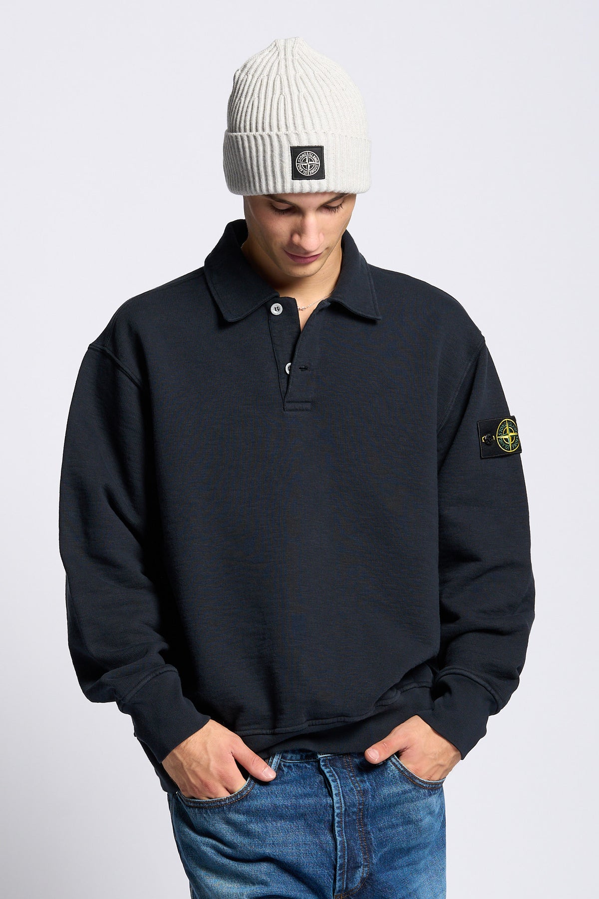 Stone island Polo Felpa Blu Uomo-5