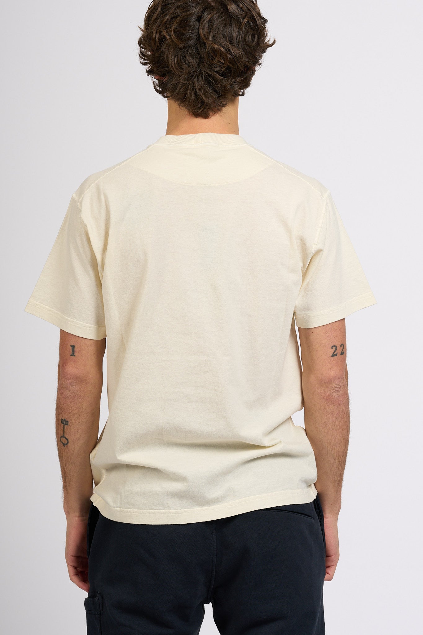 Stone island T-shirt Lavata Avorio Uomo-5