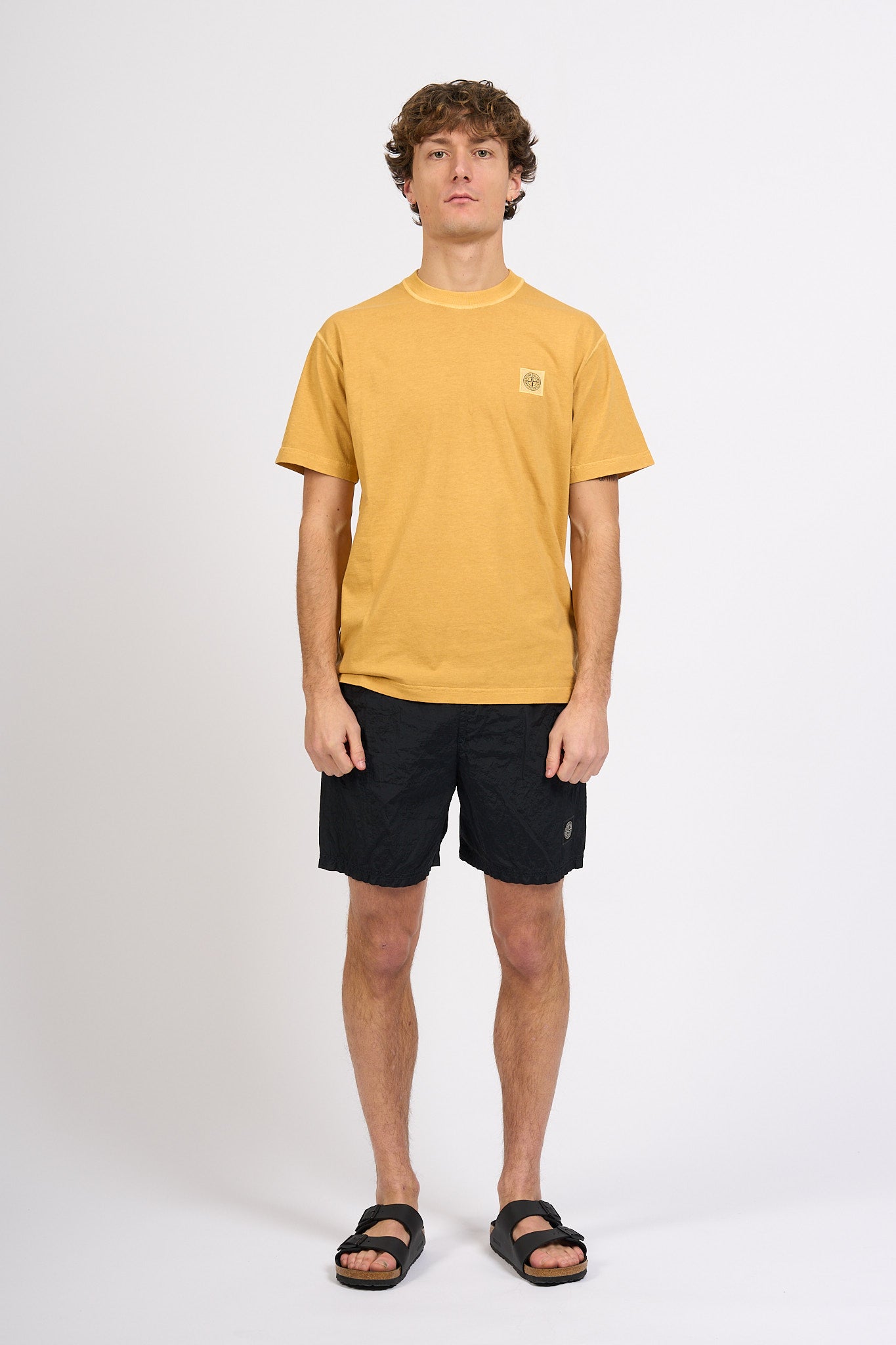 Stone island T-shirt Lavata Senape Uomo-7