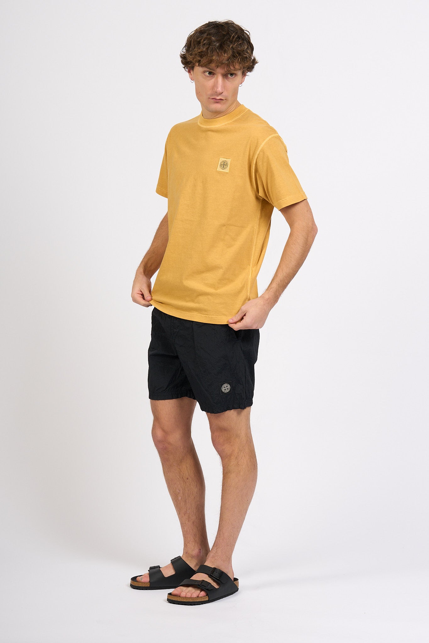 Stone island T-shirt Lavata Senape Uomo-1