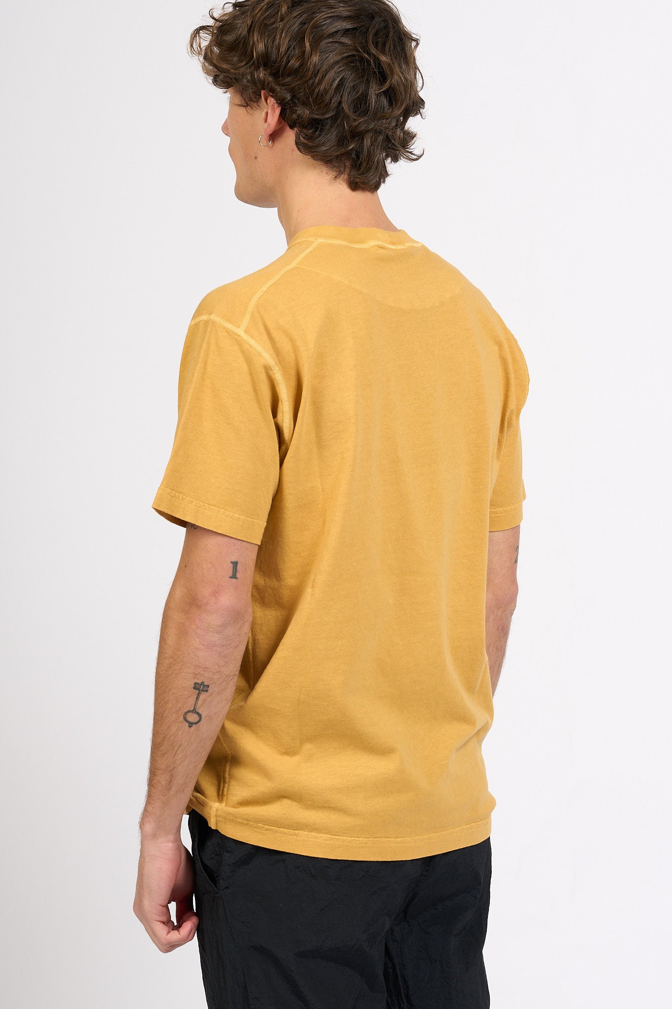 Stone island T-shirt Lavata Senape Uomo-4