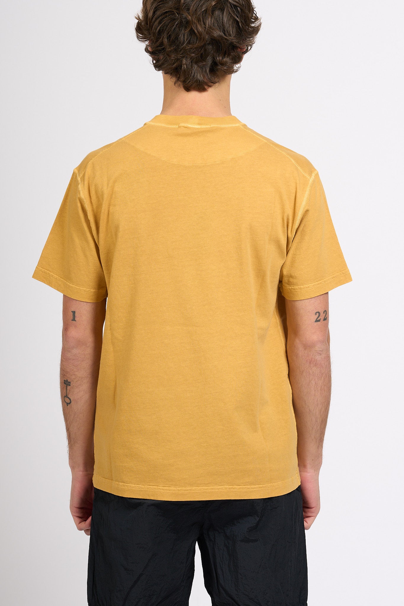 Stone island T-shirt Lavata Senape Uomo-5