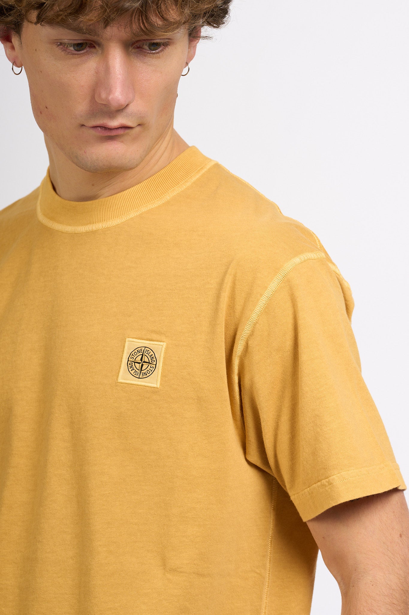 Stone island T-shirt Lavata Senape Uomo-6