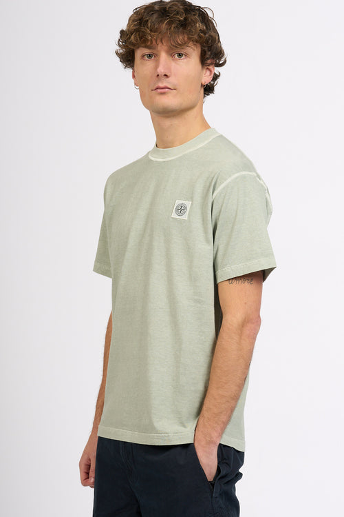 Stone island T-shirt Lavata Verde Salvia Uomo