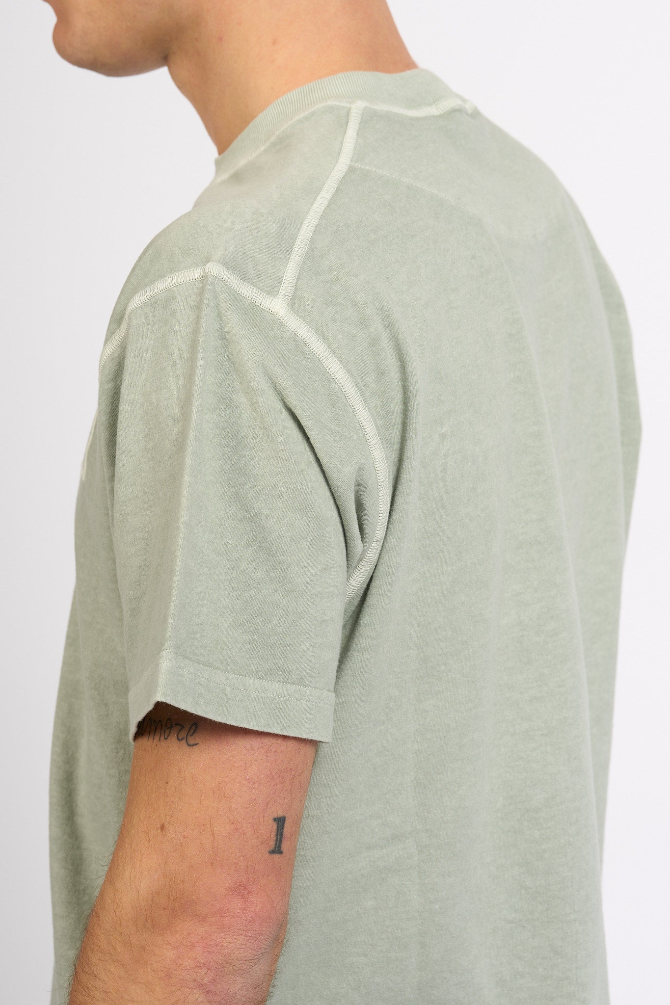 Stone island T-shirt Lavata Verde Salvia Uomo-2