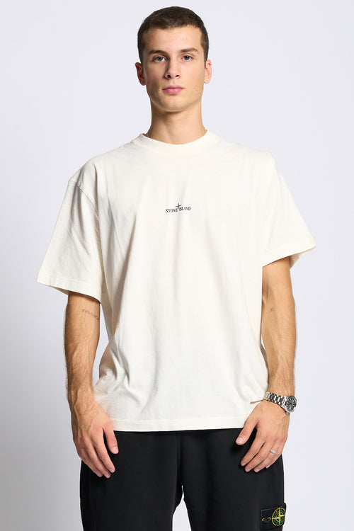 Stone island T-shirt Logo Avorio Uomo-2