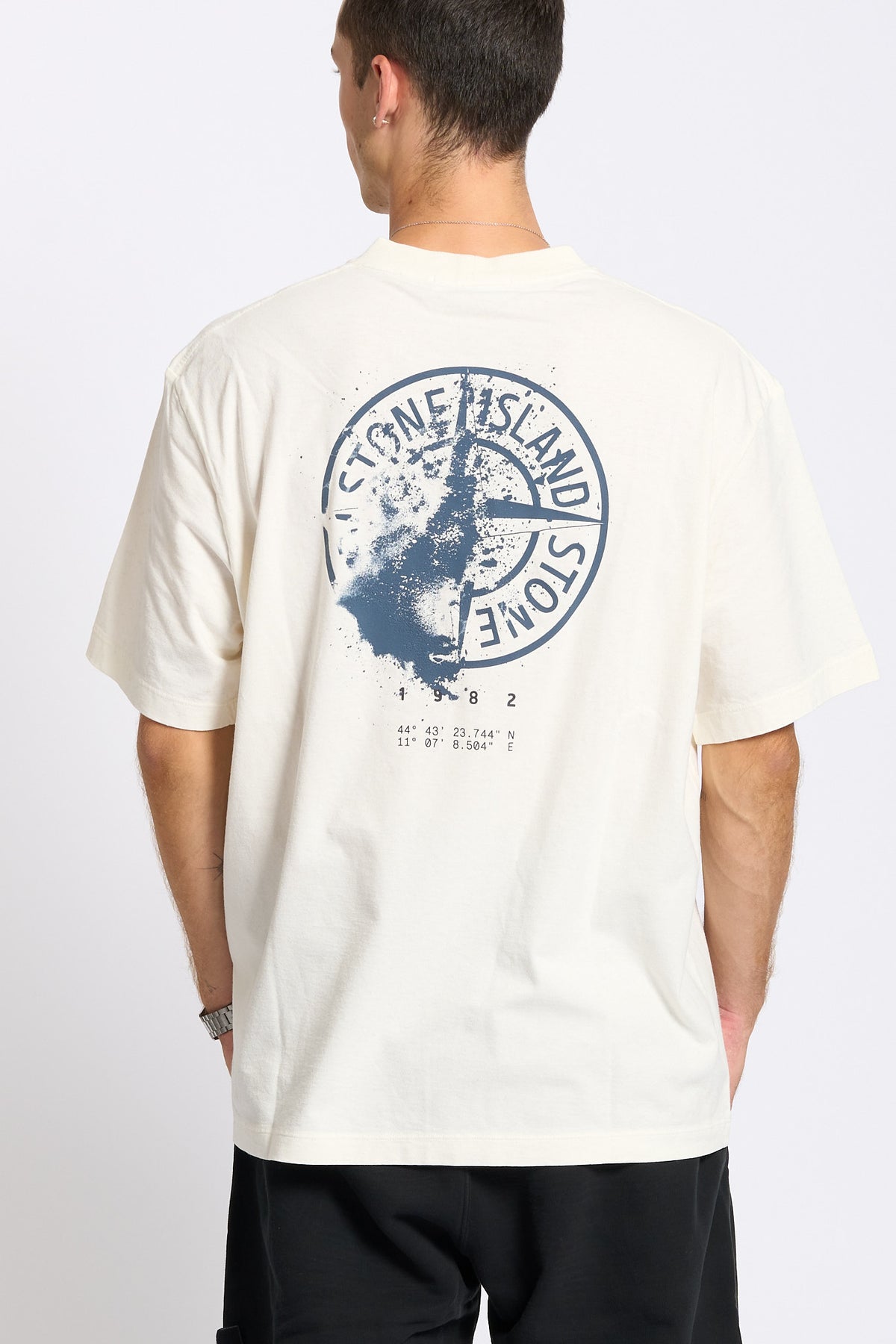 Stone island T-shirt Logo Avorio Uomo-1