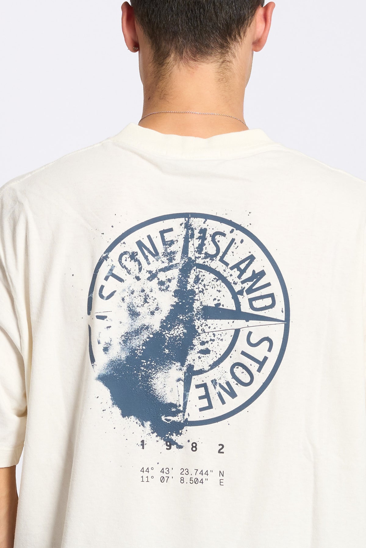 Stone island T-shirt Logo Avorio Uomo-5