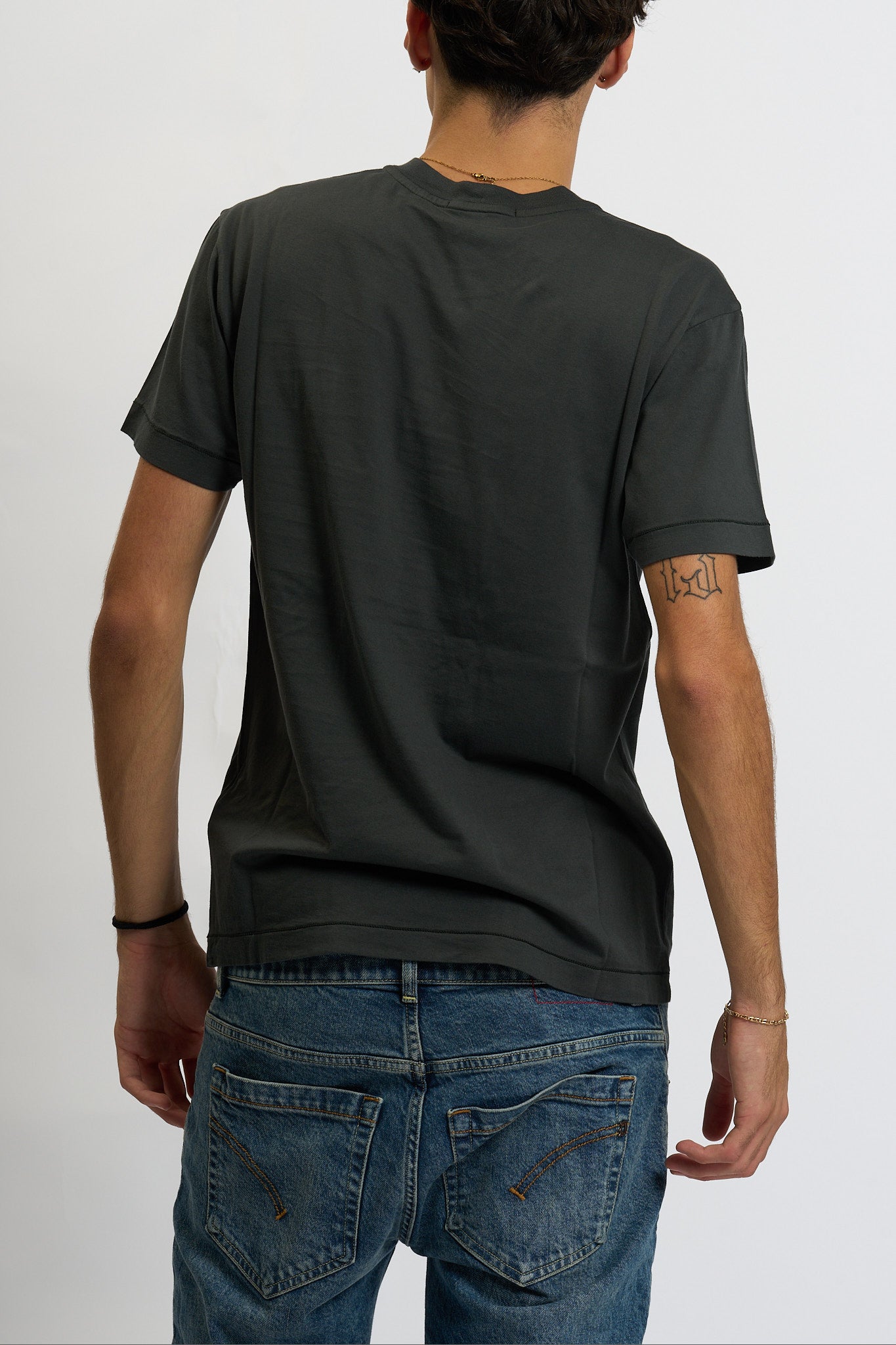Stone island T-shirt Logo Piombo Uomo-5