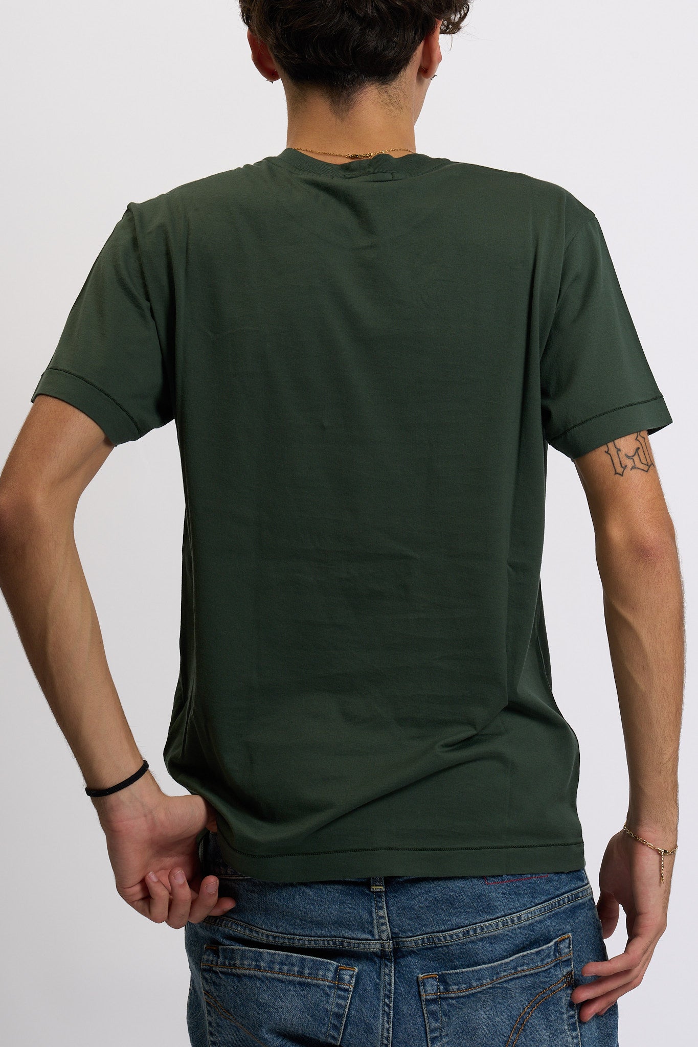 Stone island T-shirt Logo Verde Uomo-4
