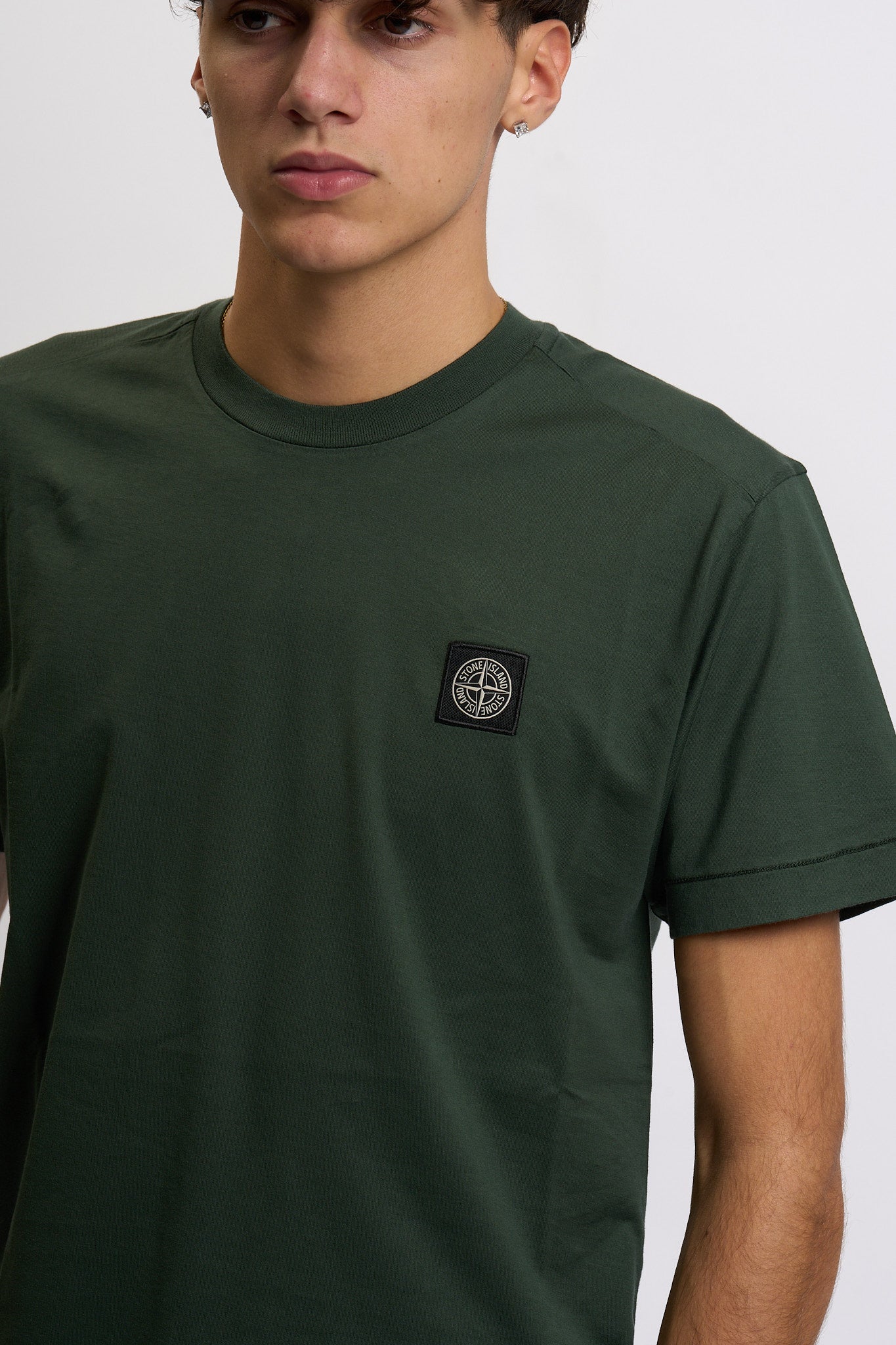 Stone island T-shirt Logo Verde Uomo-2