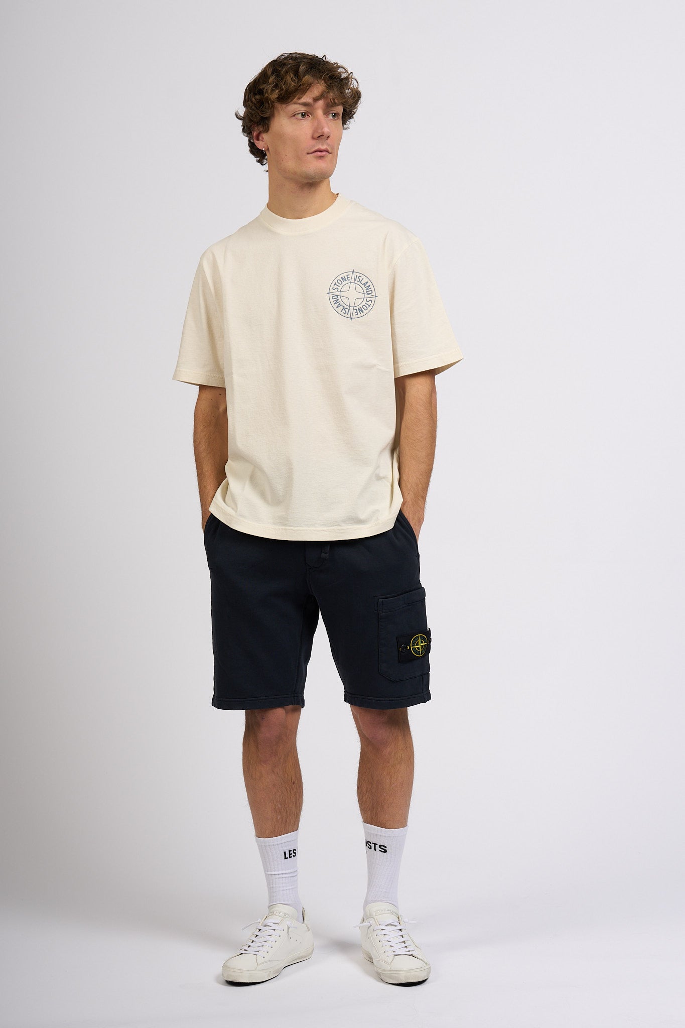 Stone island T-shirt Stampa Retro Avorio Uomo-7