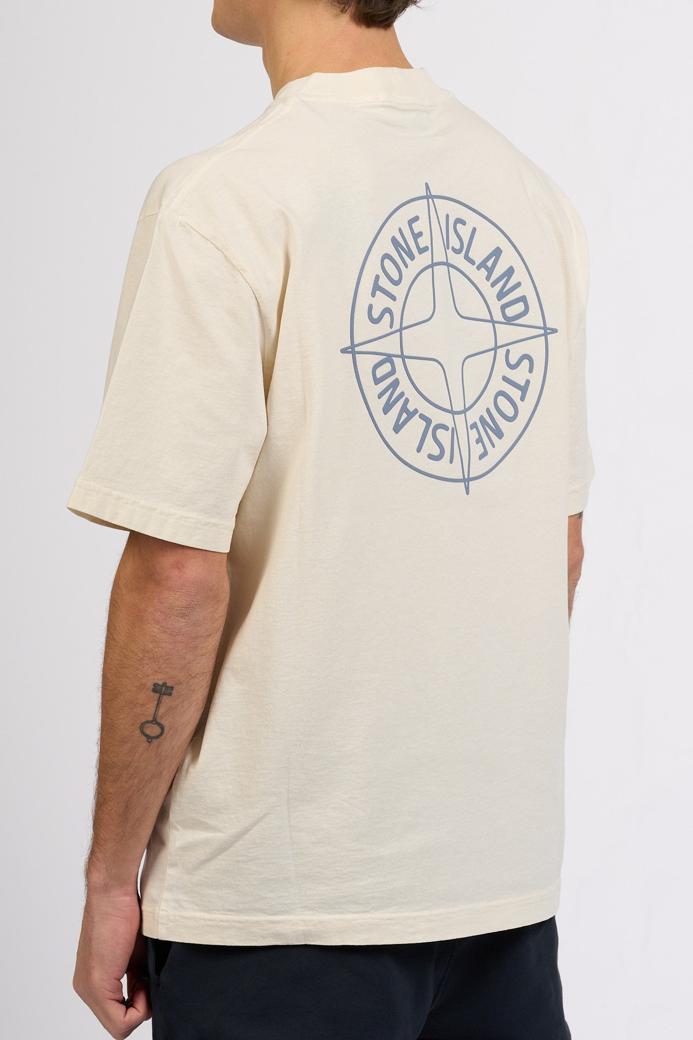 Stone island T-shirt Stampa Retro Avorio Uomo-1