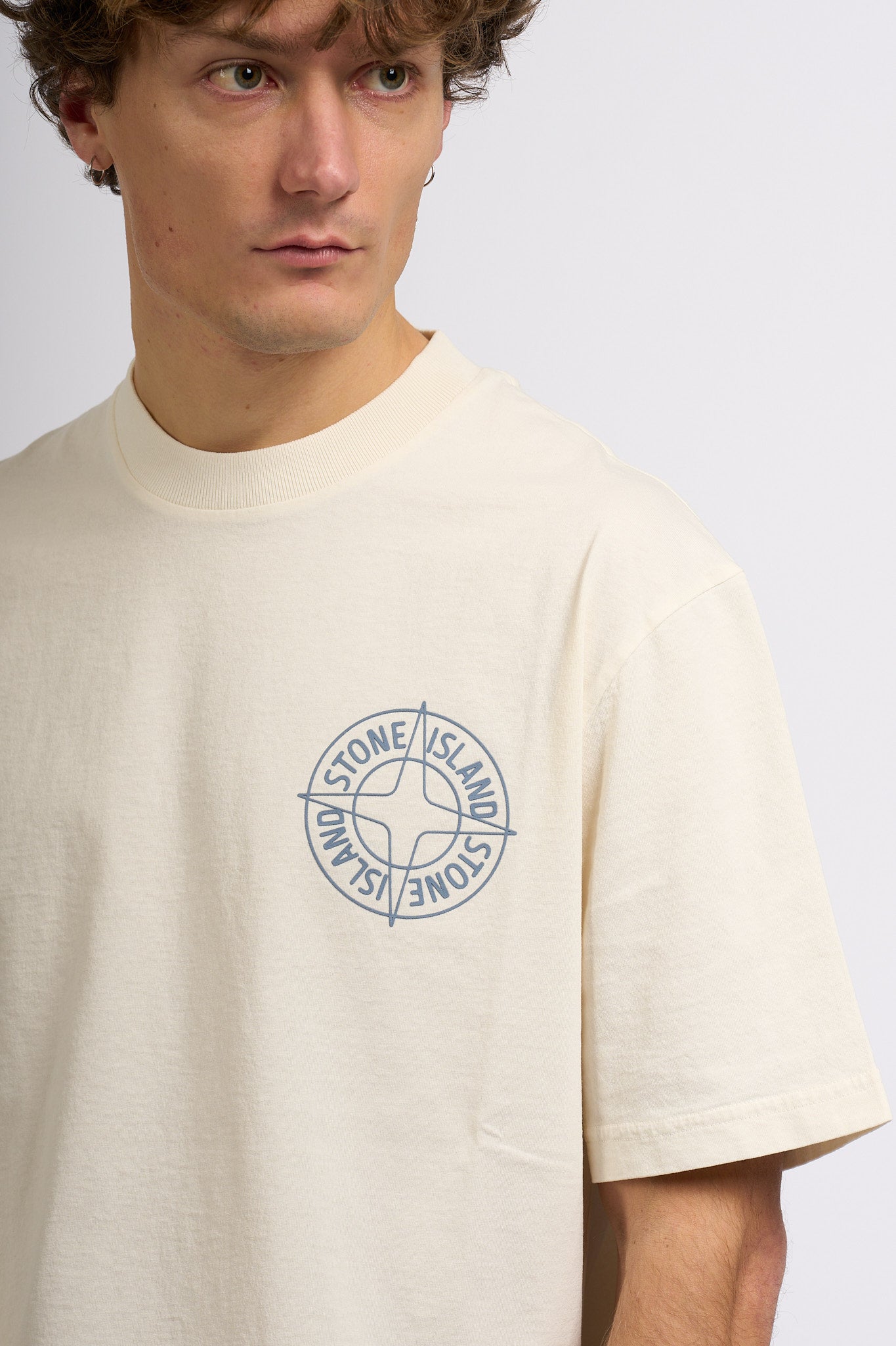 Stone island T-shirt Stampa Retro Avorio Uomo-2