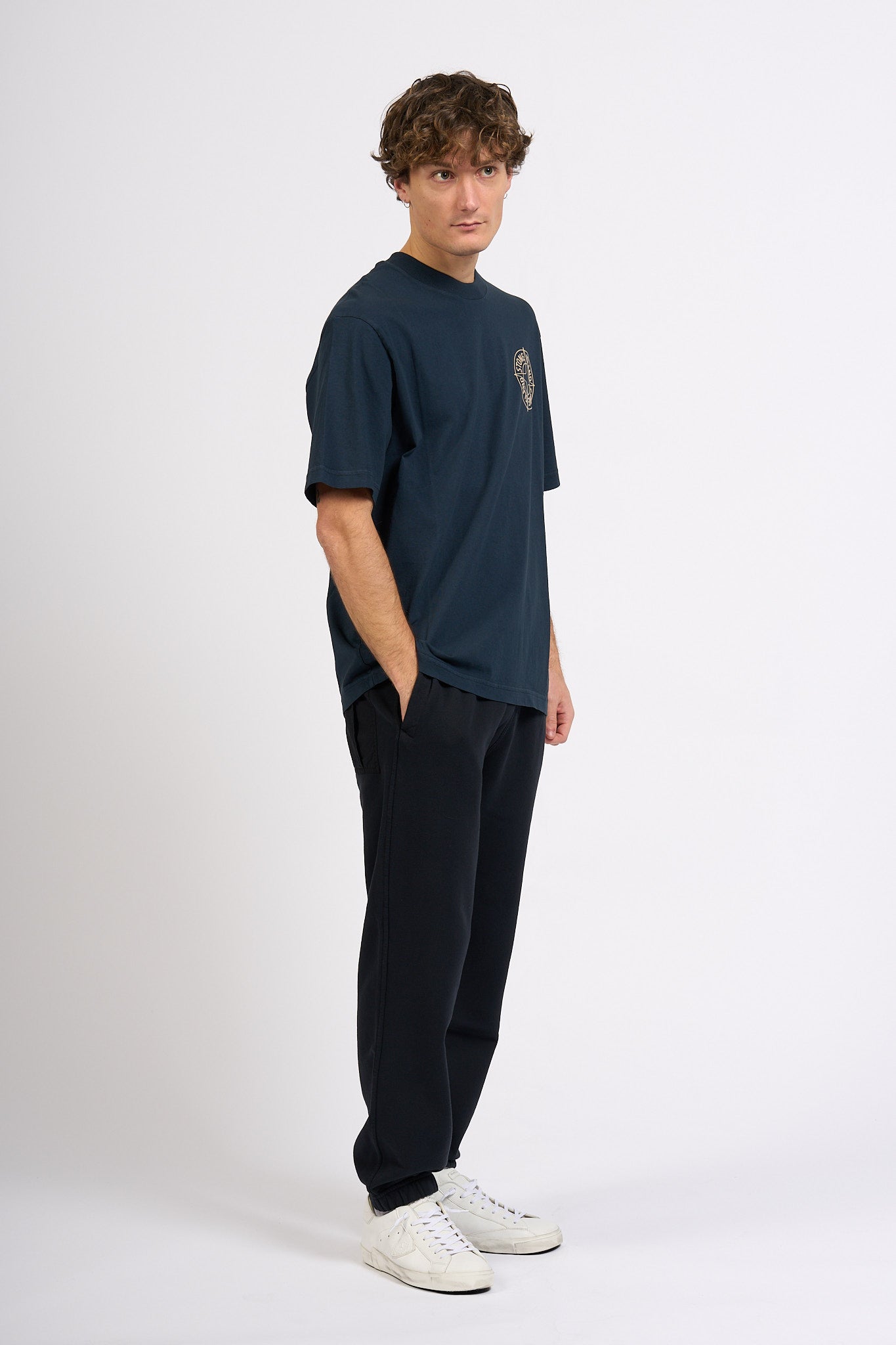 Stone island T-shirt Stampa Retro Blu Uomo-8