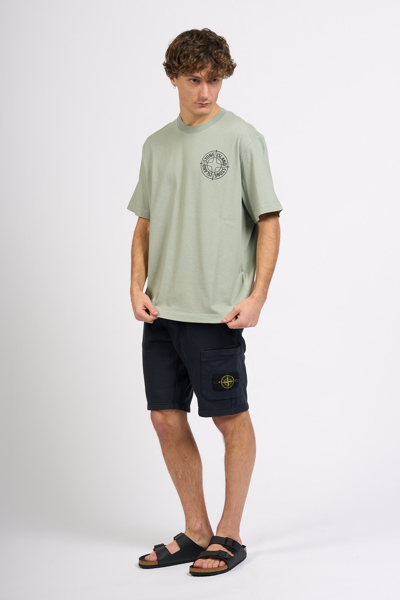 Stone island T-shirt Stampa Retro Salvia Uomo-2