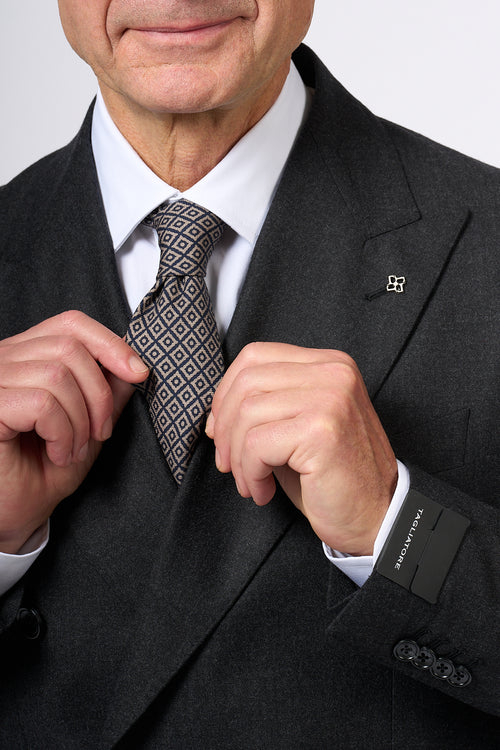 Tagliatore Double Breasted Suit Dark Grey Men-2