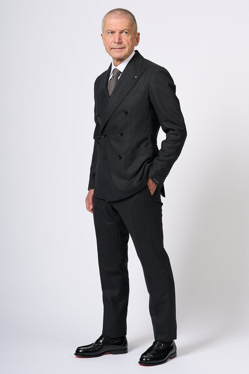 Tagliatore Double Breasted Suit Dark Grey Men