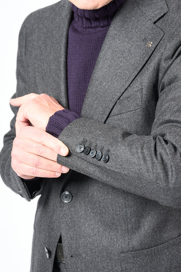 Tagliatore Abito Flanella Grigio Scuro Uomo-2