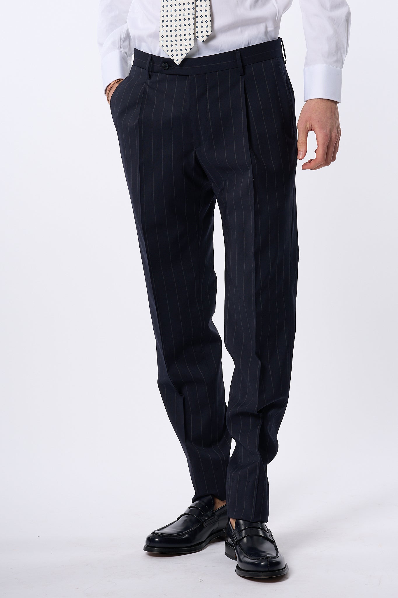Tagliatore Abito Pino Lerario Gessato Blu Uomo-8