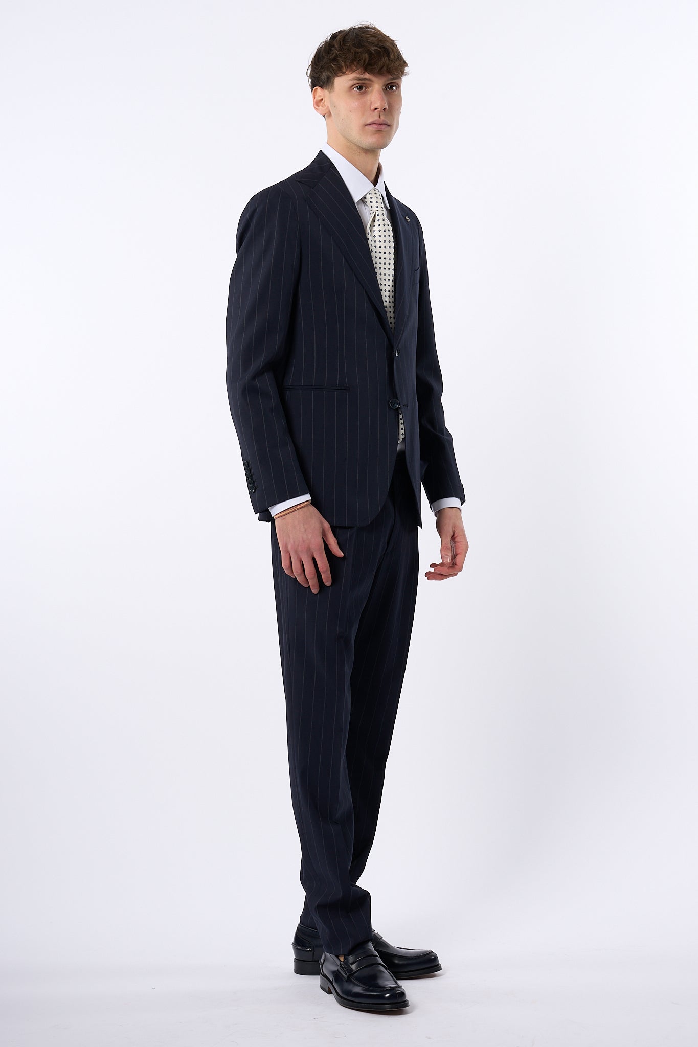 Tagliatore Abito Pino Lerario Gessato Blu Uomo-3