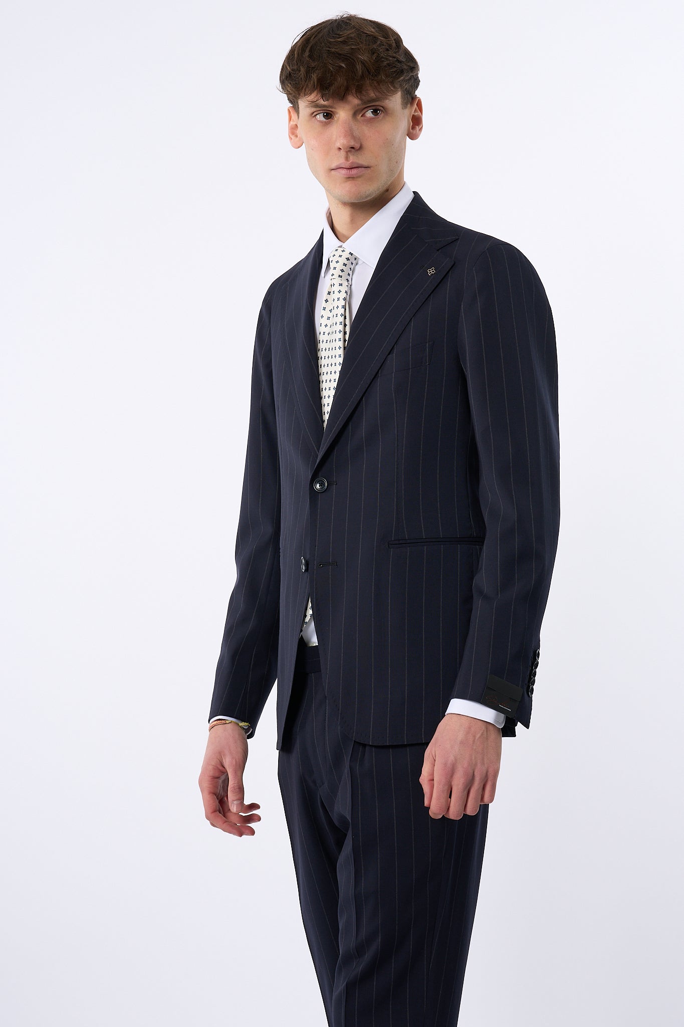 Tagliatore Abito Pino Lerario Gessato Blu Uomo-5
