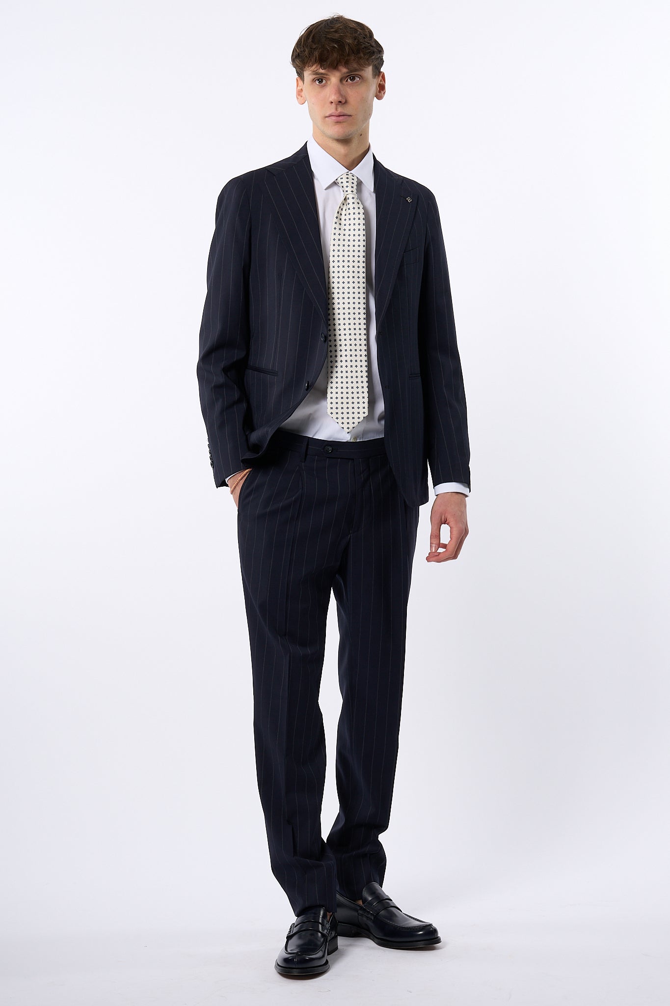 Tagliatore Abito Pino Lerario Gessato Blu Uomo-6