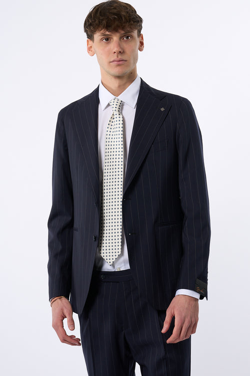 Tagliatore Abito Pino Lerario Gessato Blu Uomo-2