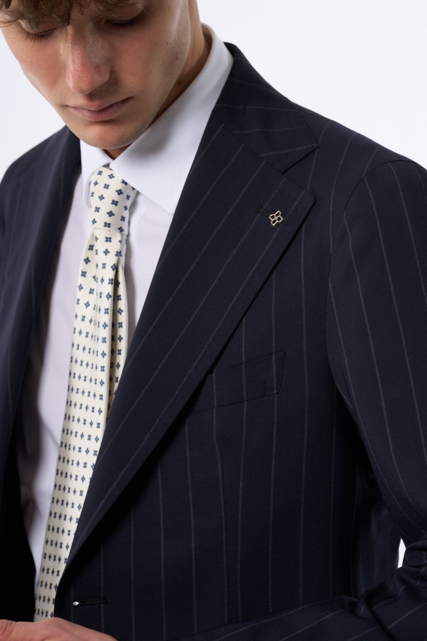 Tagliatore Abito Pino Lerario Gessato Blu Uomo-4