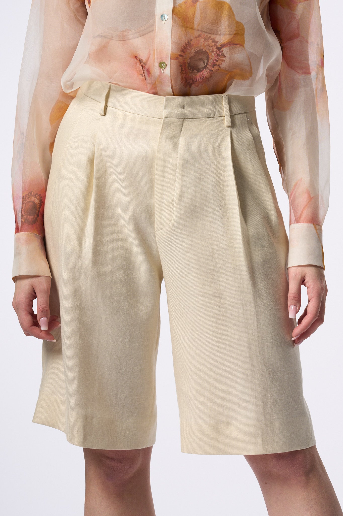 Bermuda Donna Beige Tagliatore Bermuda Lino Beige Donna