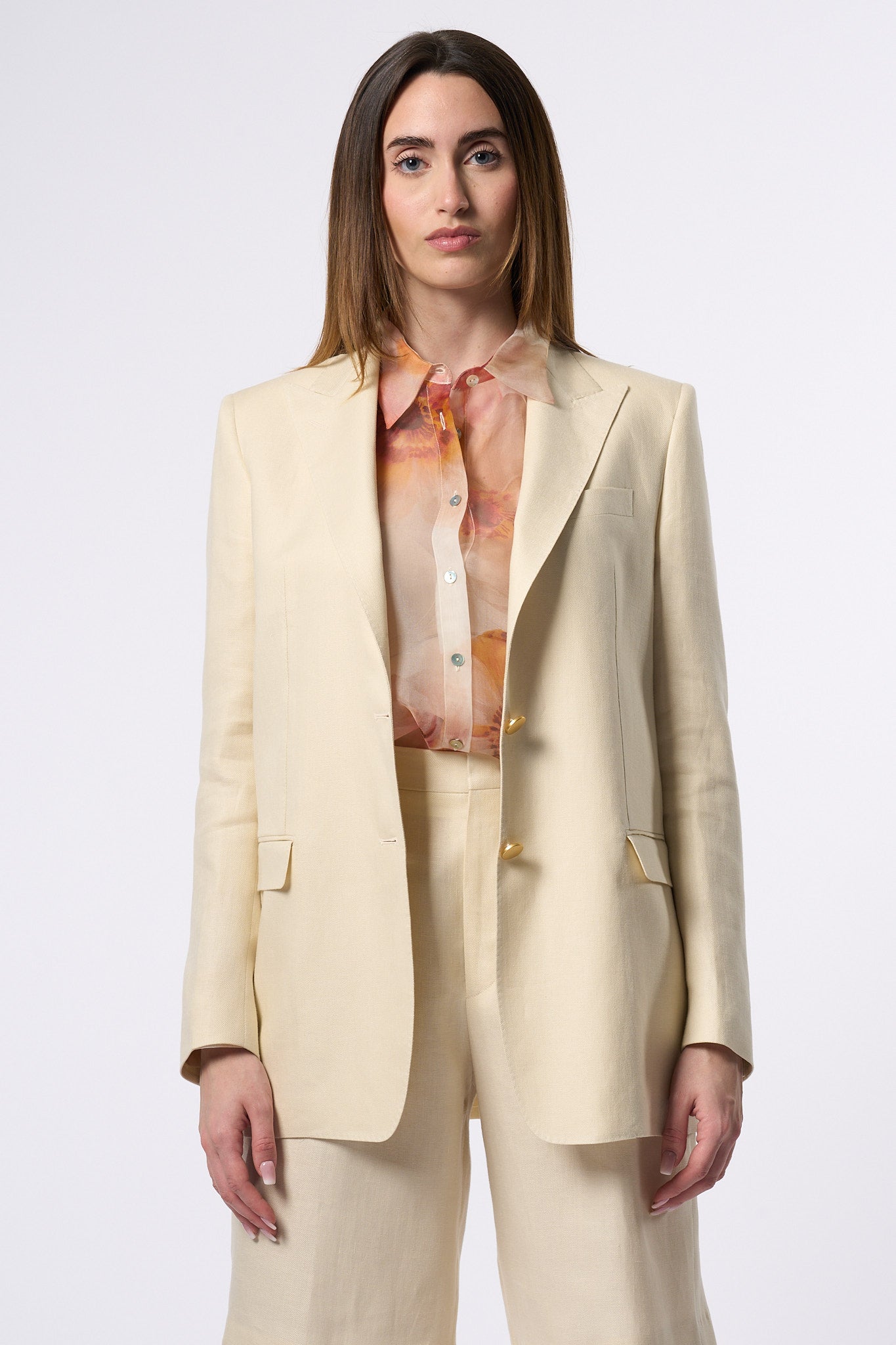 Tagliatore Giacca Lino Beige Donna-1