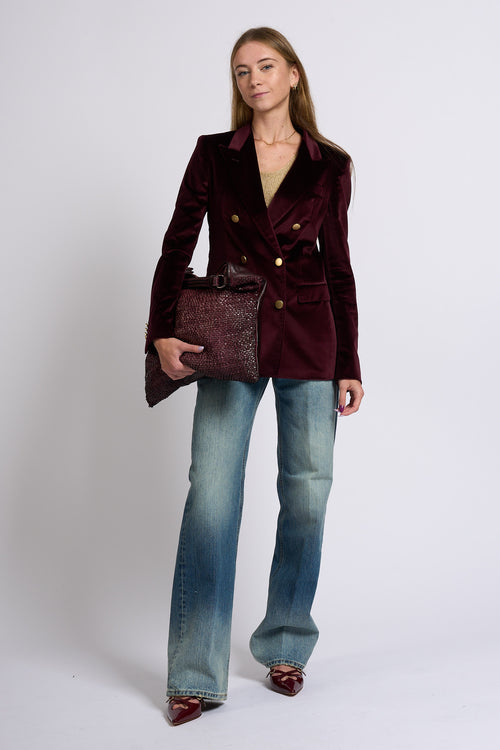 Tagliatore Giacca Parigi Velluto Vinaccia Donna-2