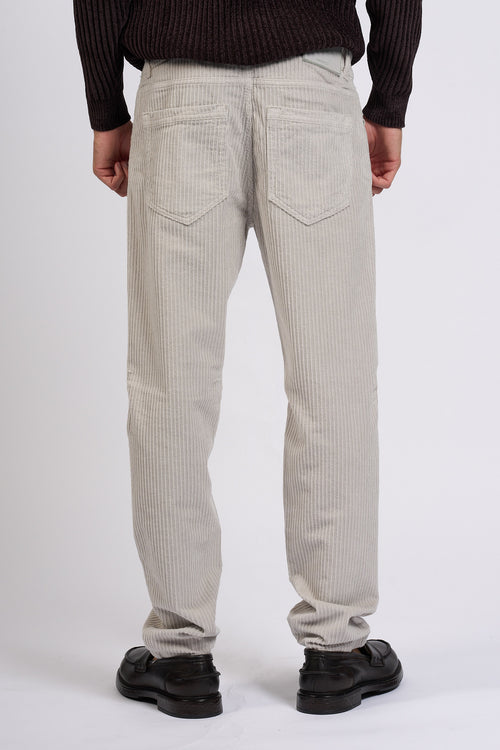 Teleria Zed Pantalone Mark Velluto Grigio Uomo-2