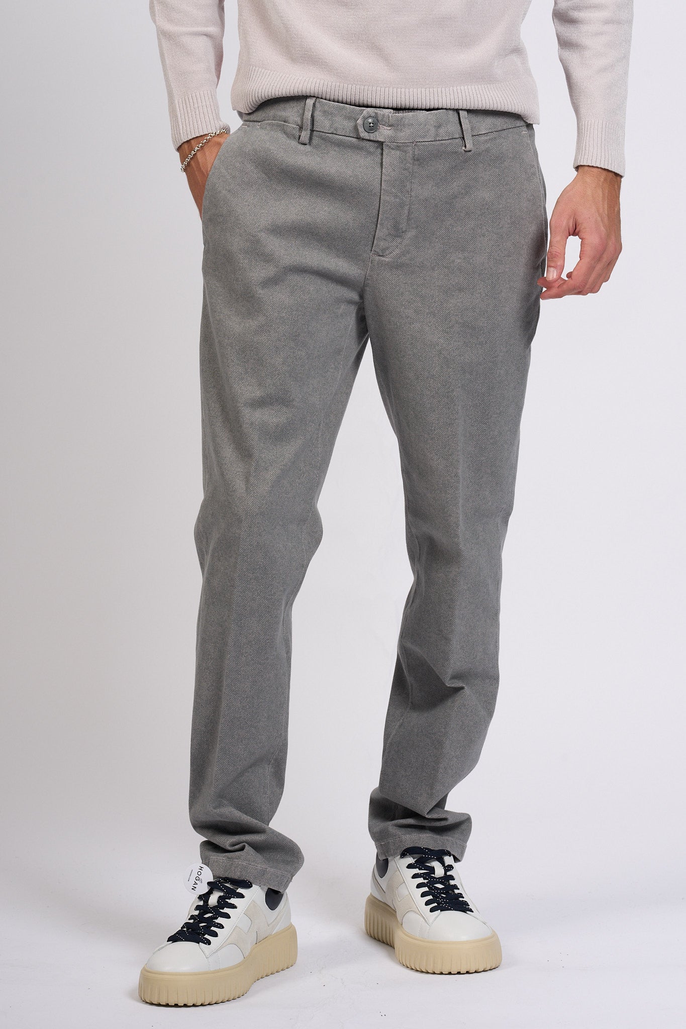 Teleria Zed Pantalone Capital Grigio Uomo-8