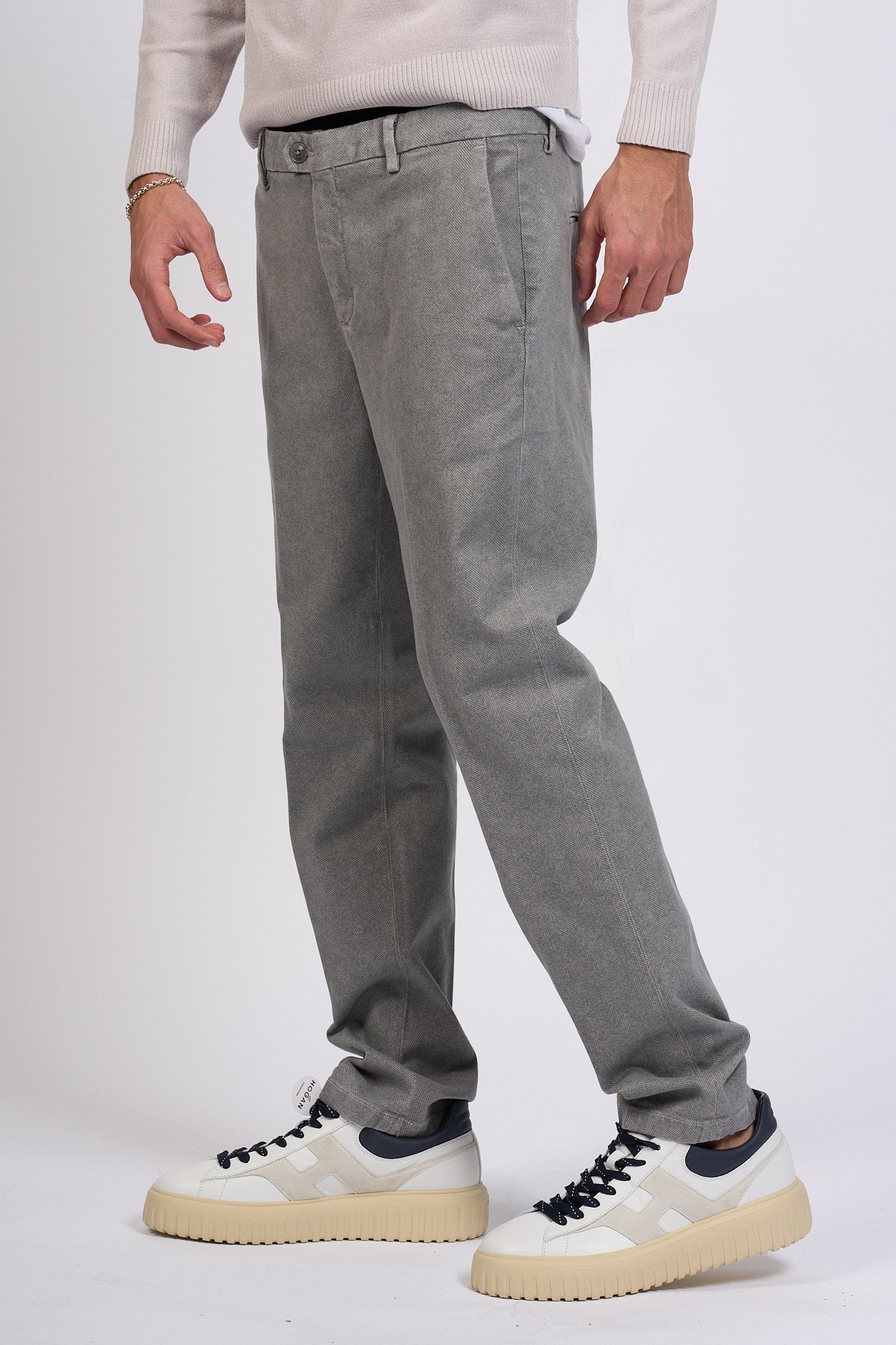 Teleria Zed Pantalone Capital Grigio Uomo-3