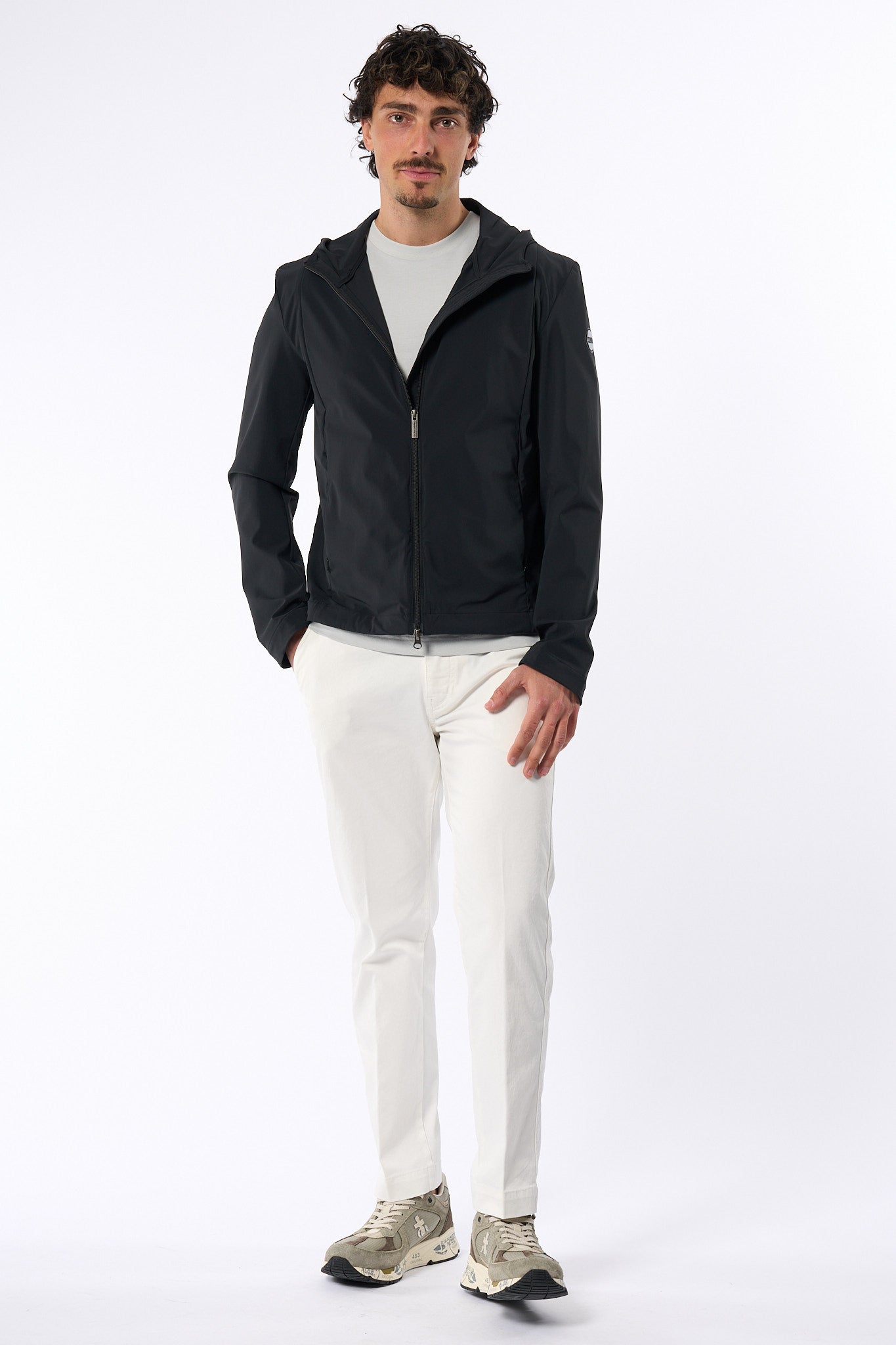 Teleria Zed Pantalone Tasche Applicate Bianco Uomo-3