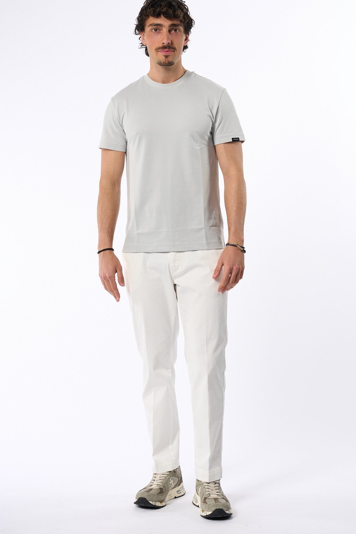 Teleria Zed Pantalone Tasche Applicate Bianco Uomo-8