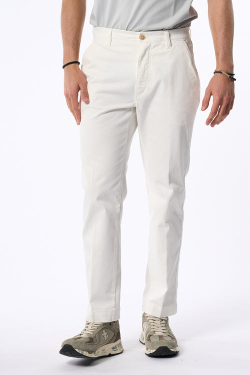 Teleria Zed Pantalone Tasche Applicate Bianco Uomo