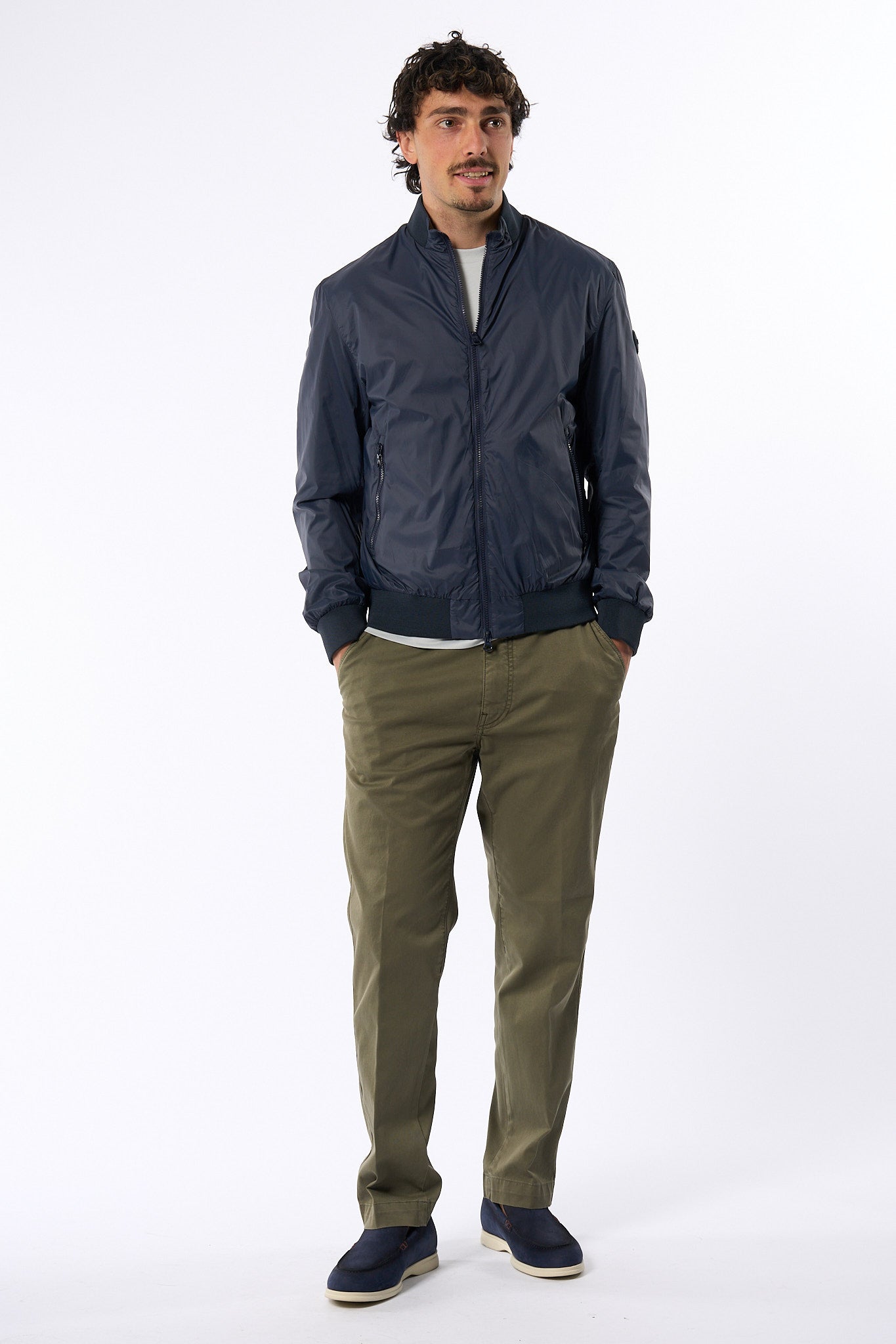 Teleria Zed Pantalone Tasche Applicate Militare Uomo-3