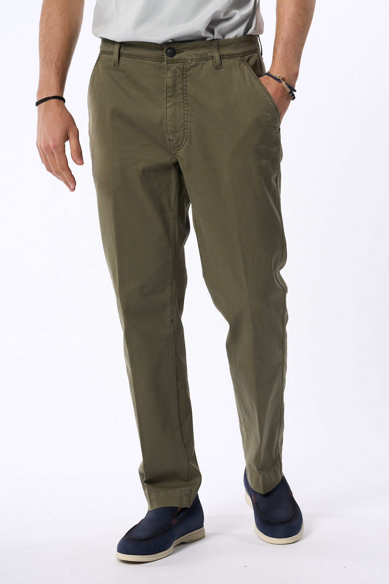 Teleria Zed Pantalone Tasche Applicate Militare Uomo-7