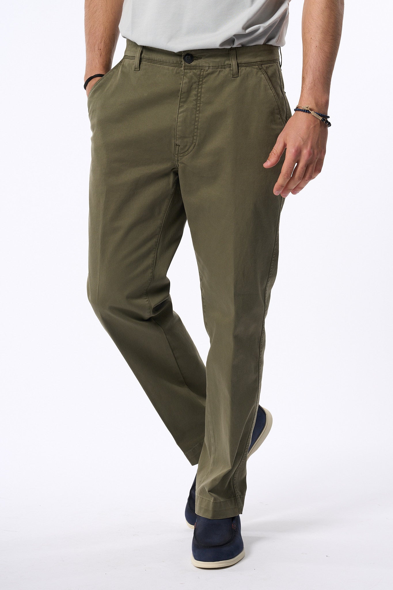Teleria Zed Pantalone Tasche Applicate Militare Uomo-4