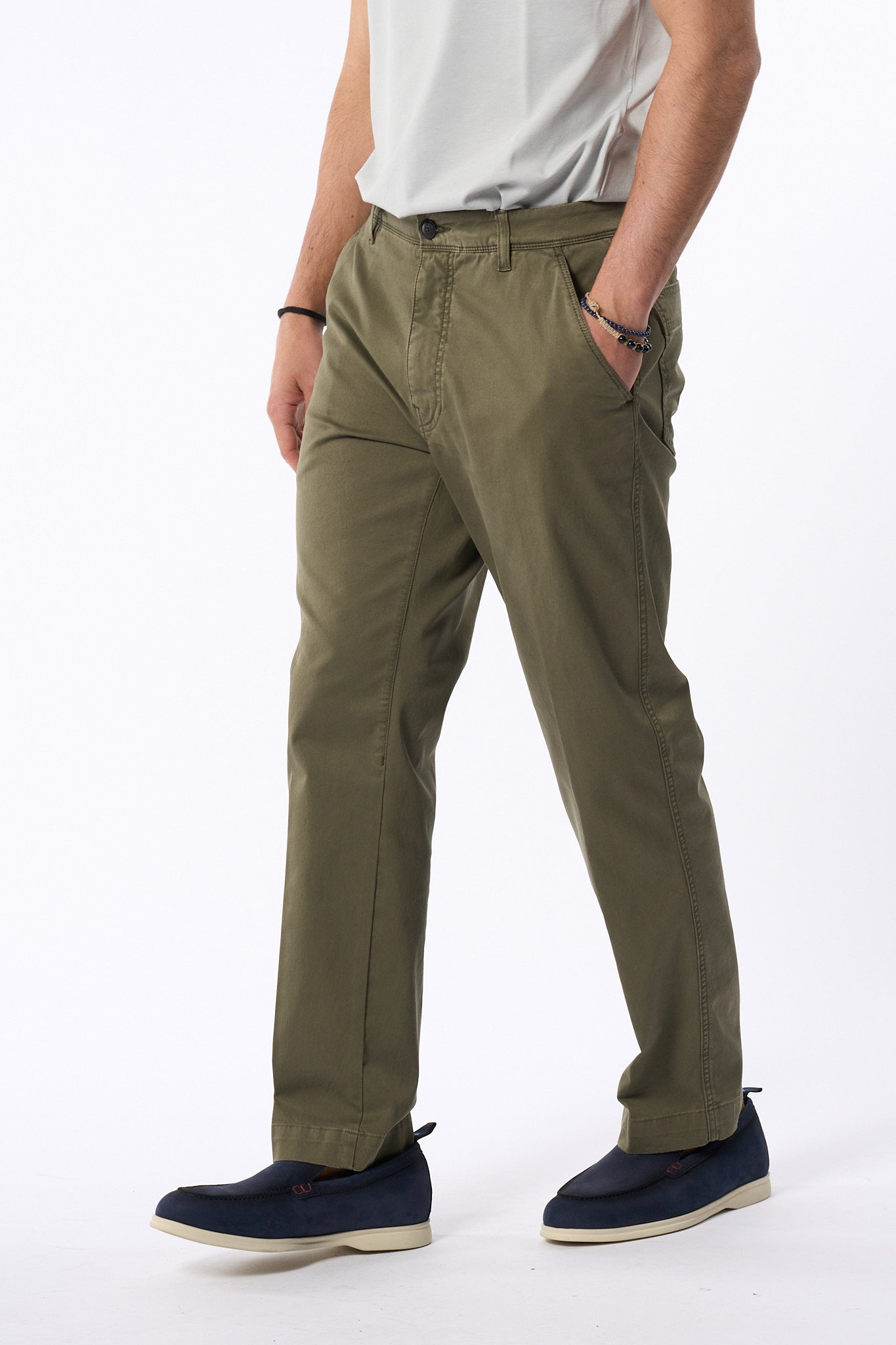 Teleria Zed Pantalone Tasche Applicate Militare Uomo-5
