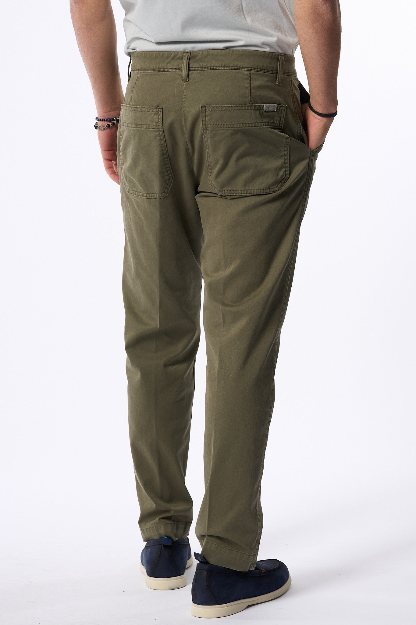 Teleria Zed Pantalone Tasche Applicate Militare Uomo-1