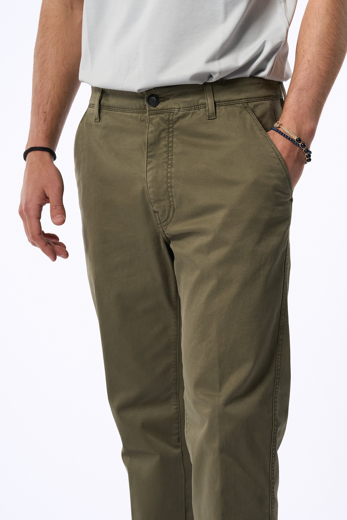 Teleria Zed Pantalone Tasche Applicate Militare Uomo-2