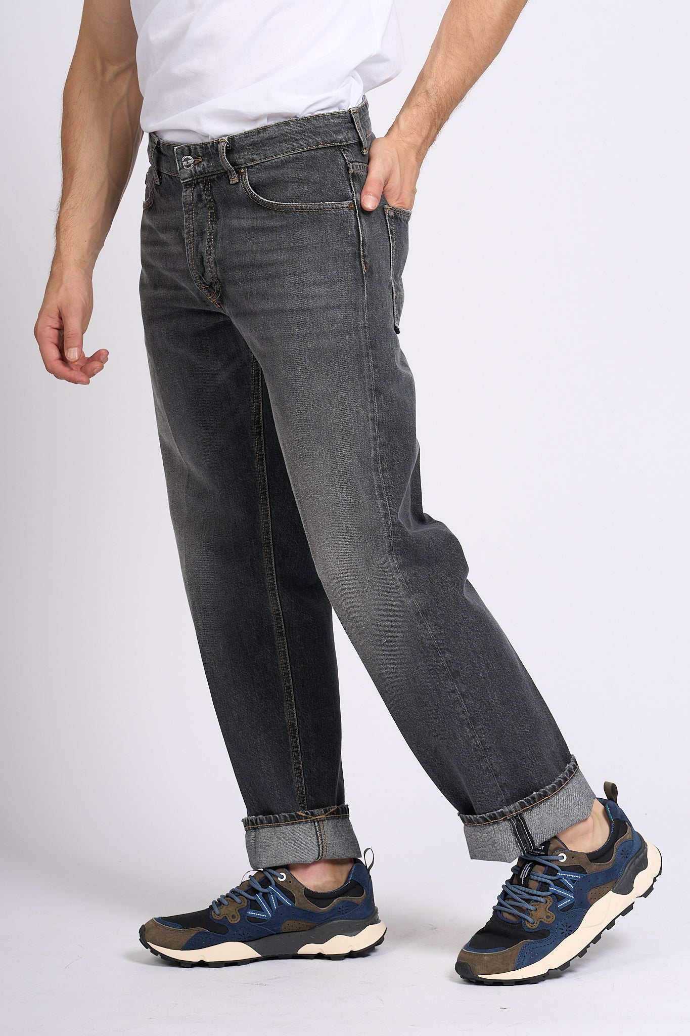 The Nim Jeans Grigio Uomo-3