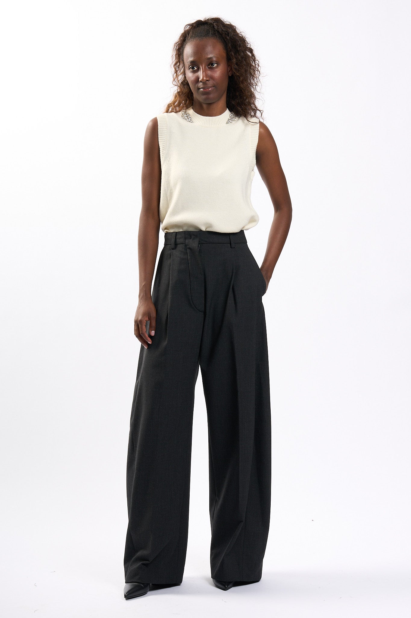 The latest Pantalone Billie Grigio Donna-3