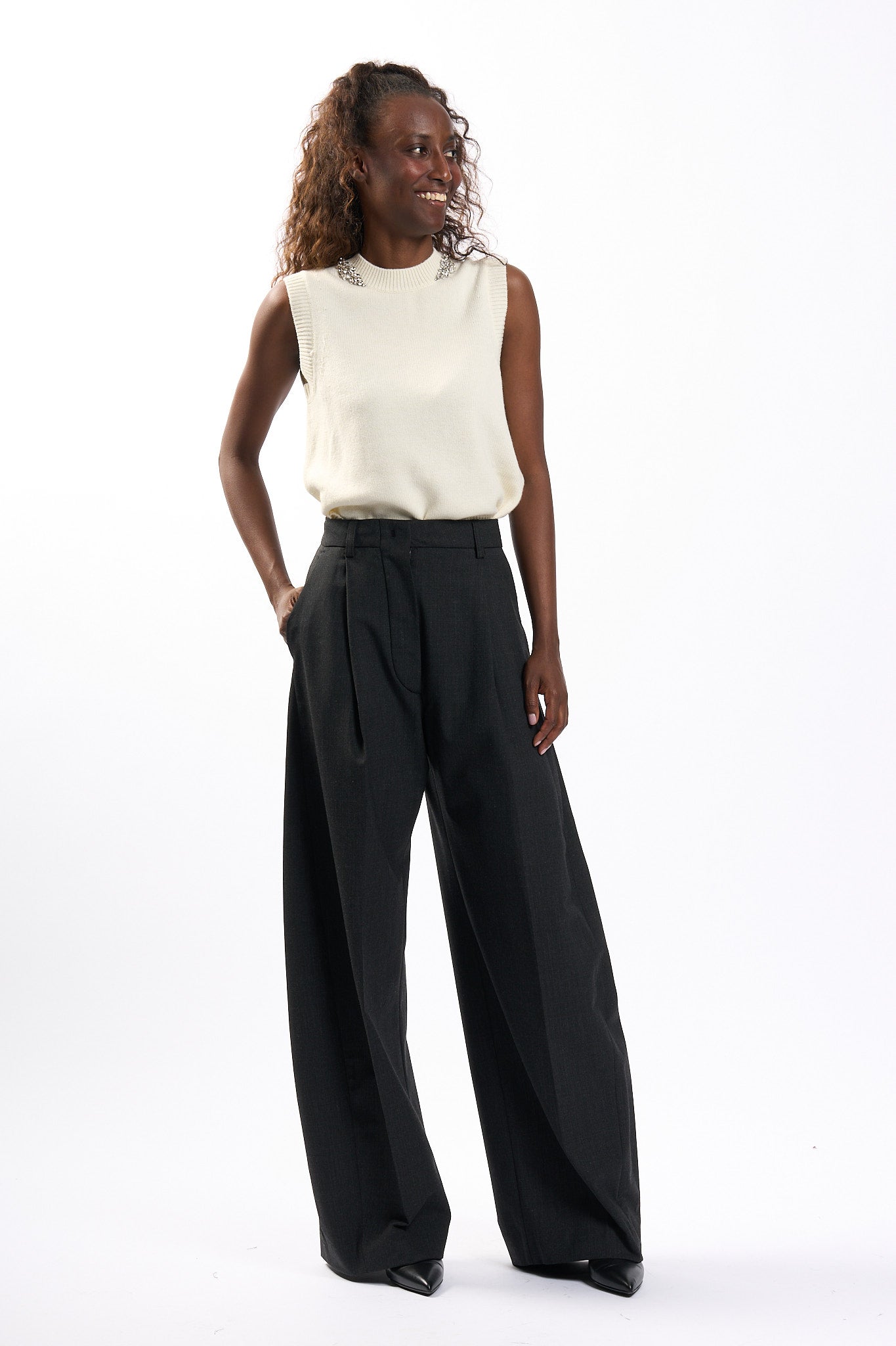 The latest Pantalone Billie Grigio Donna-10
