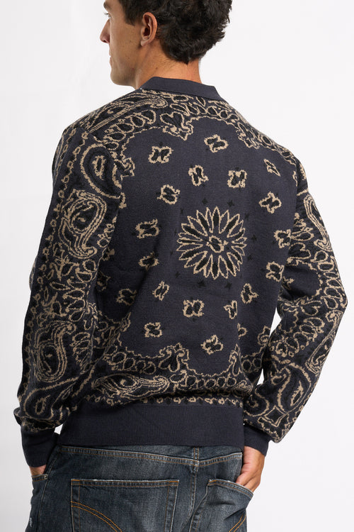 Tooco Cardigan Bandana Navy Uomo